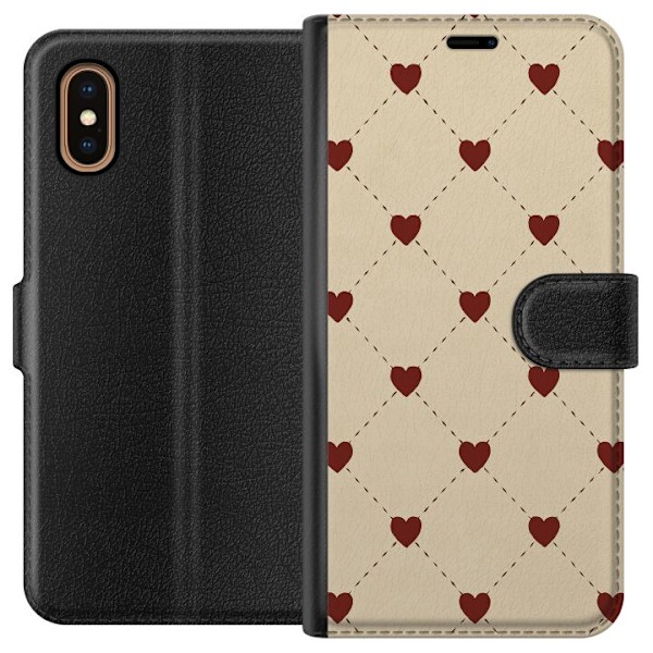 Apple iPhone XS Max Lompakkokotelo Sydänverkko