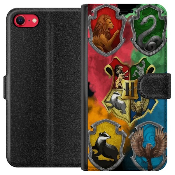 Apple iPhone 16e Lompakkokotelo Hogwarts Talot