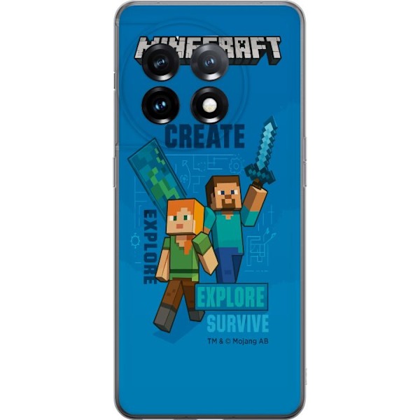 OnePlus 11R Läpinäkyvä kuori Minecraft Luolastot