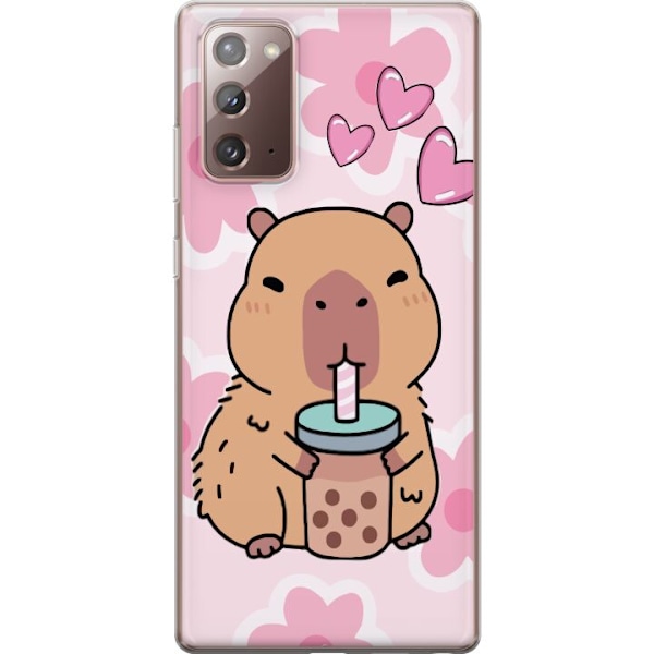 Samsung Galaxy Note20 Gennemsigtig cover Kawaii Capybara Hjerte Anime Stil Sød Design Dyremotiv TikTok Populær Gave Pige