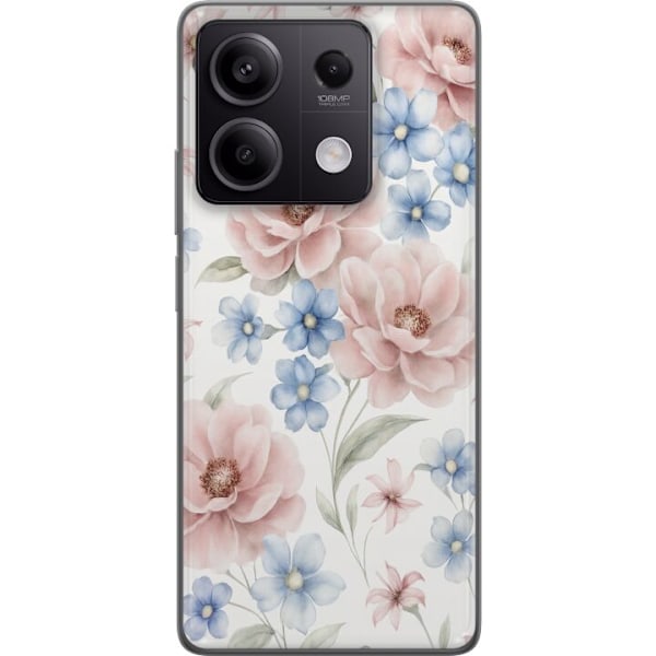 Xiaomi Redmi Note 13 Gennemsigtig cover Romantiske blomster