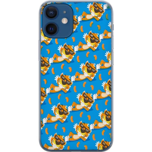 Kompatibelt Mobildeksel til Apple iPhone 12 mini Mønster med Chester Cheetah og ostebåter blå