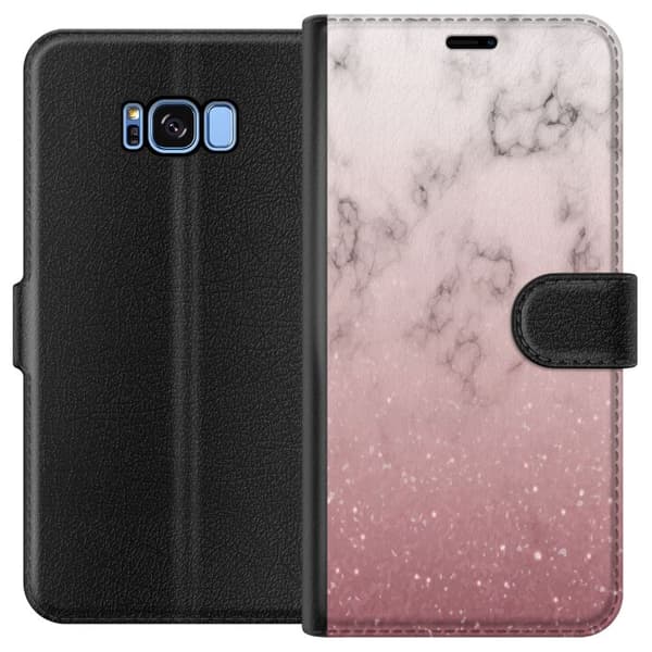 Kompatibelt Lommeboketui til Samsung Galaxy S8 Myk rosa marmor