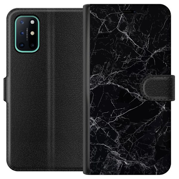 OnePlus 8T Tegnebogsetui Marmor Sort