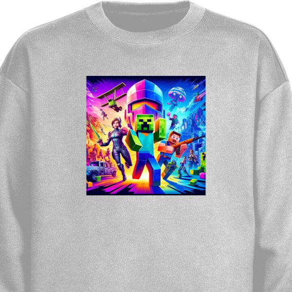 Sweatshirt for Voksen | Klassisk Collegegenser Fortnite vs Min grå XXL