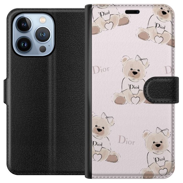 Apple iPhone 13 Pro Tegnebogsetui Teddy Dior Vibes - luksuriøs bamse i modetil