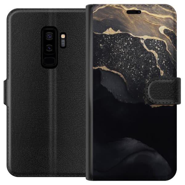 Kompatibel Tegnebogsetui til Samsung Galaxy S9+ Sort guld abstrakt
