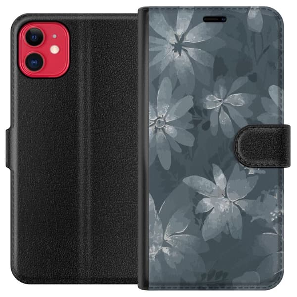 Yhteensopiva Lompakkokotelo Apple iPhone 11 Kukat Harmaa / Sininen