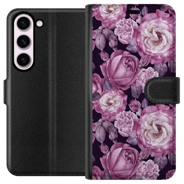 Kompatibelt Plånboksfodral till Samsung Galaxy S23 Blommor