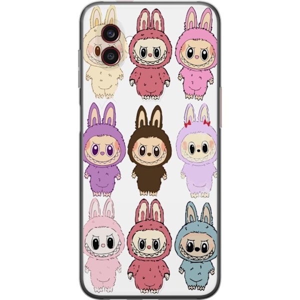 Samsung Galaxy Xcover6 Pro Gennemsigtig cover Labubu Pink Mons