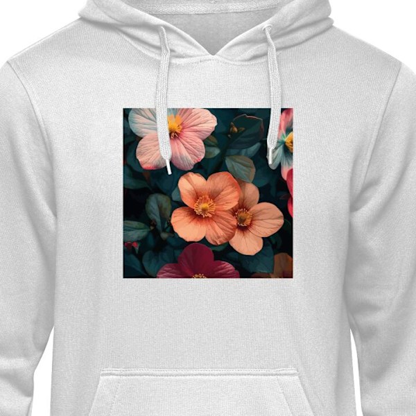 Hoodie til Voksen | Behagelig Hættetrøje Blomster grå S