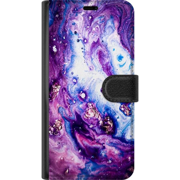 Kompatibelt Lommeboketui til Apple iPhone X Galaksen Marmor