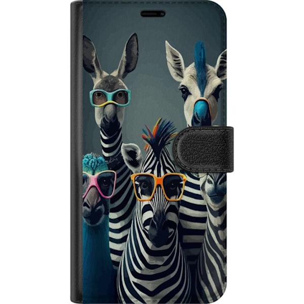 Apple iPhone 16 Pro Lompakkokotelo Zebra