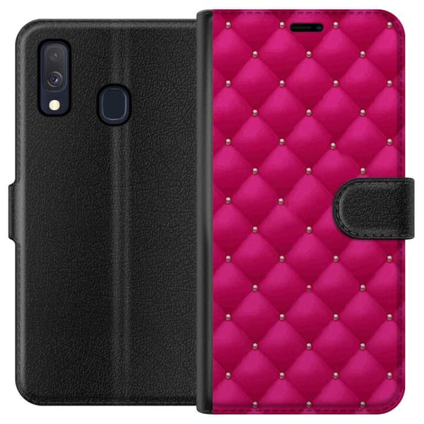 Kompatibel Tegnebogsetui til Samsung Galaxy A40 Luksuriøst Lyserød