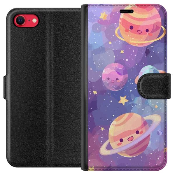 Kompatibelt Plånboksfodral till Apple iPhone 8 Rymden Söt