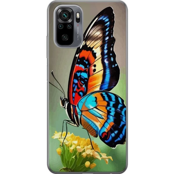 Xiaomi Redmi Note 10 Genomskinligt Skal Fjäril Natur Sommar Motiv Vingar Färgstark Design Populär Dekor Grafiskt Exotiskt Tema