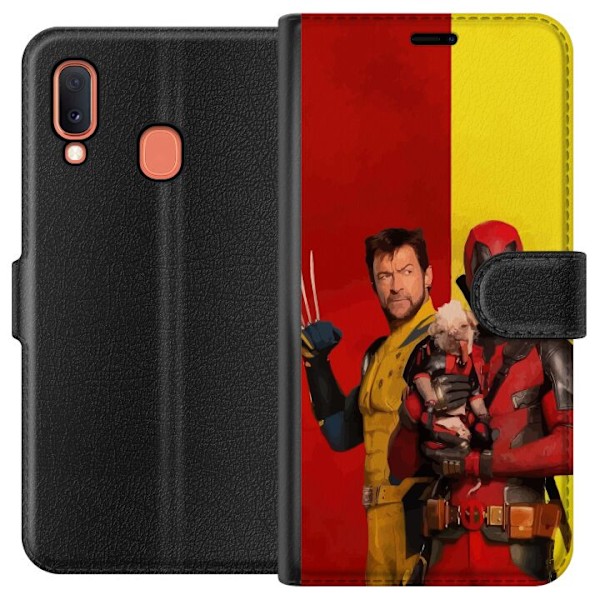 Samsung Galaxy A20e Lompakkokotelo Deadpool & Wolverine