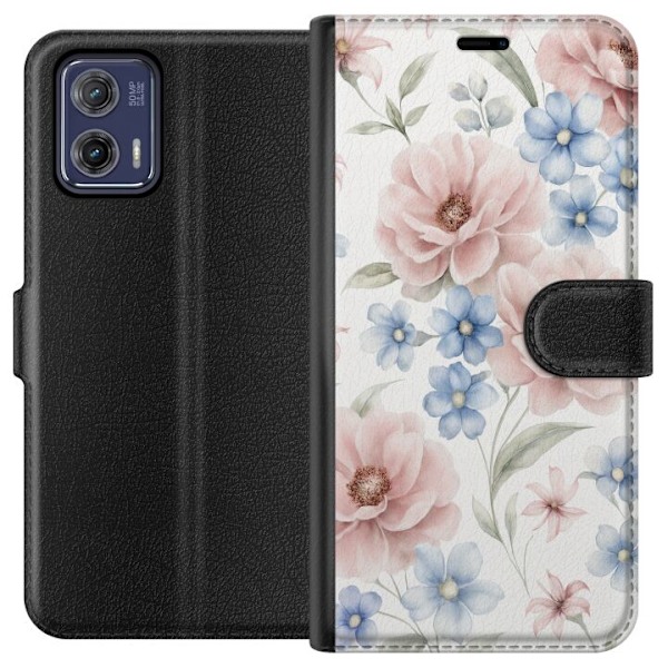 Motorola Moto G73 Tegnebogsetui Romantiske blomster