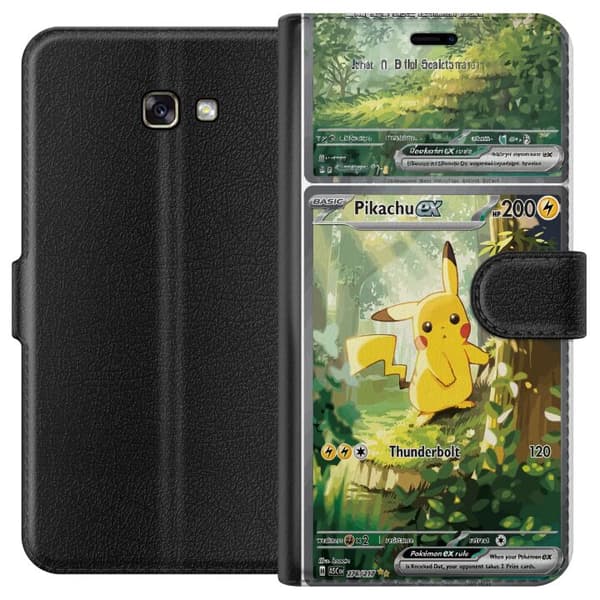 Kompatibel Tegnebogsetui til Samsung Galaxy A3 (2017) Pikachu grøn
