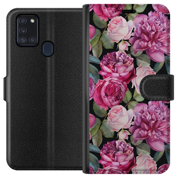 Samsung Galaxy A21s Tegnebogsetui Blomster