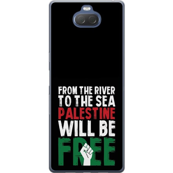 Sony Xperia 10 Plus Genomskinligt Skal Free Palestine – politiskt statement med kraftfullt grafiskt uttryck