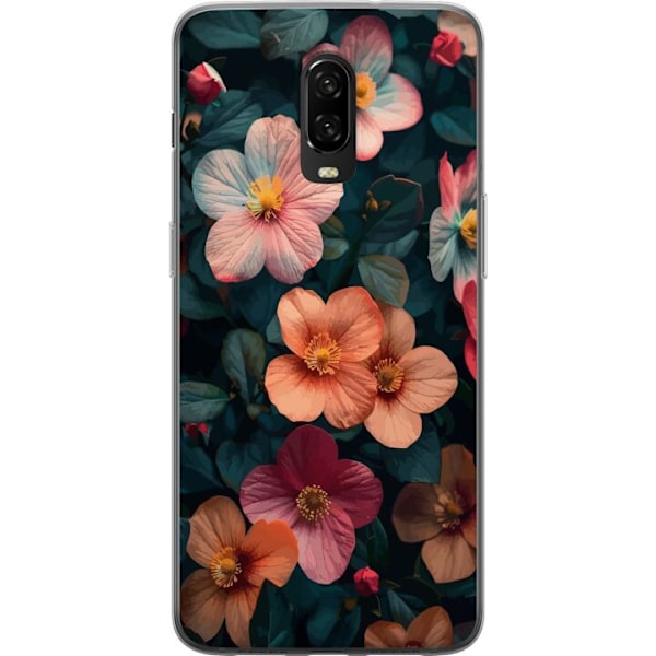 OnePlus 6T Genomskinligt Skal Blommor