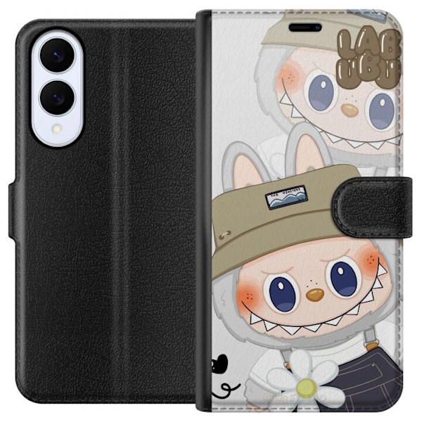 Samsung Galaxy S25 Edge Tegnebogsetui Labubu Minimal Mood - Enkel og stilren monsterdesign