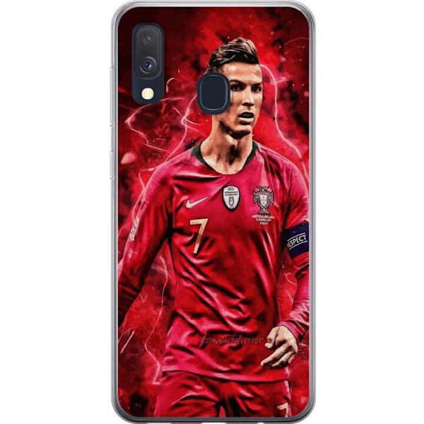 Samsung Galaxy A40 Genomskinligt Skal Ronaldo Skills – CR7 Design för Äkta Supporters