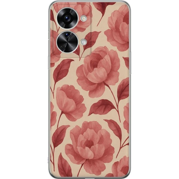 OnePlus Nord 2T Läpinäkyvä kuori Ruusun Kukinta