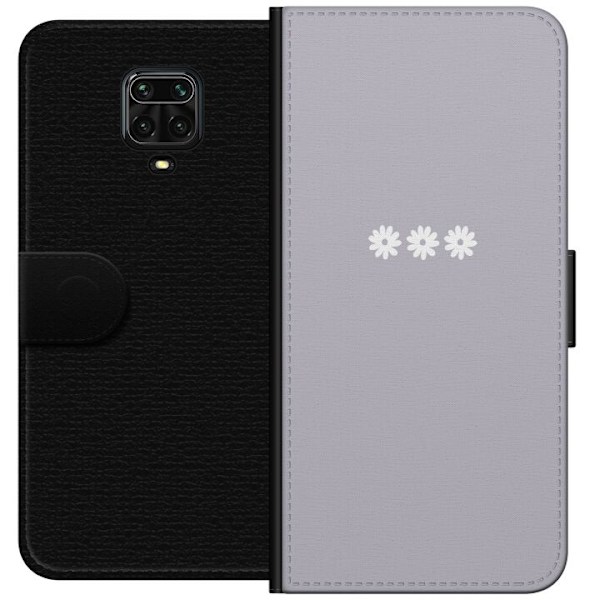 Xiaomi Redmi Note 9S Lompakkokotelo Lila Blomminimalismi - tyy