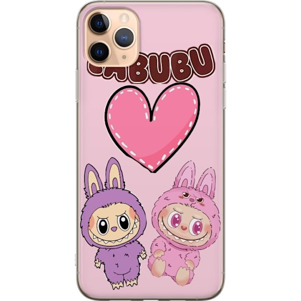 Apple iPhone 11 Pro Max Läpinäkyvä kuori Labubu Pink Monster