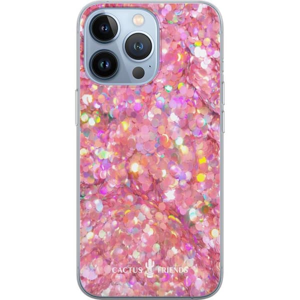Kompatibelt Mobildeksel til Apple iPhone 13 Pro Kaktus og venner – rosa glitter