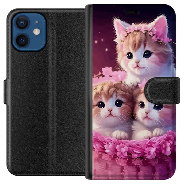 Kompatibel Tegnebogsetui til Apple iPhone 12 mini Katte