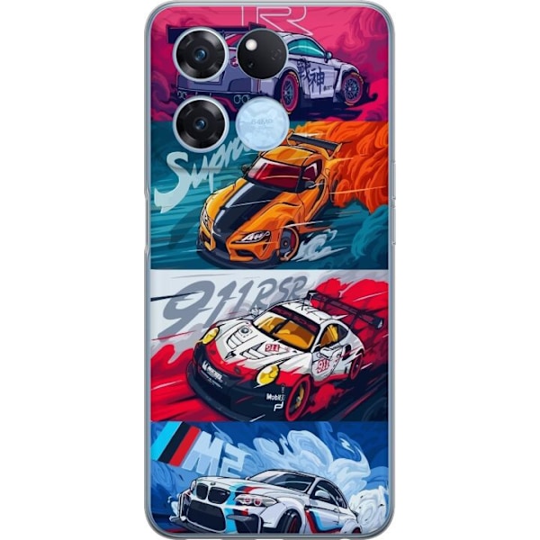 OnePlus Ace Racing Läpinäkyvä kuori Nopeat Autot - Piirrett
