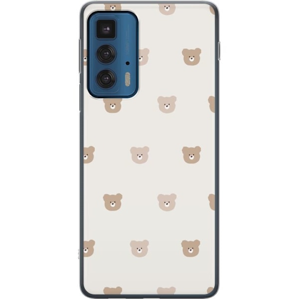 Motorola Edge 20 Pro Läpinäkyvä kuori Teddy-tausta - söpöt teddykarhut pehmeällä taustalla