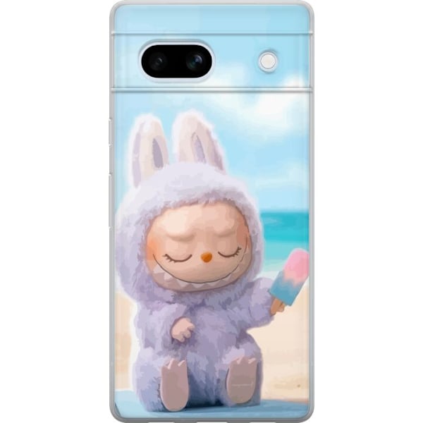 Google Pixel 7a Läpinäkyvä kuori Labubu Vaaleanpunainen Tunnelma
