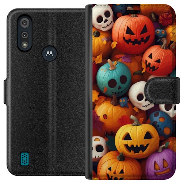 Motorola Moto E6i Lommeboketui Halloween mønster 2024