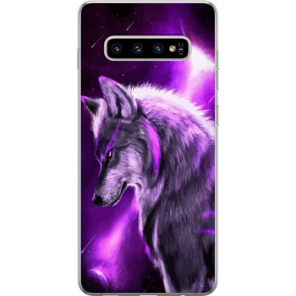 Kompatibelt Mobilskal till Samsung Galaxy S10+ Lila Varg