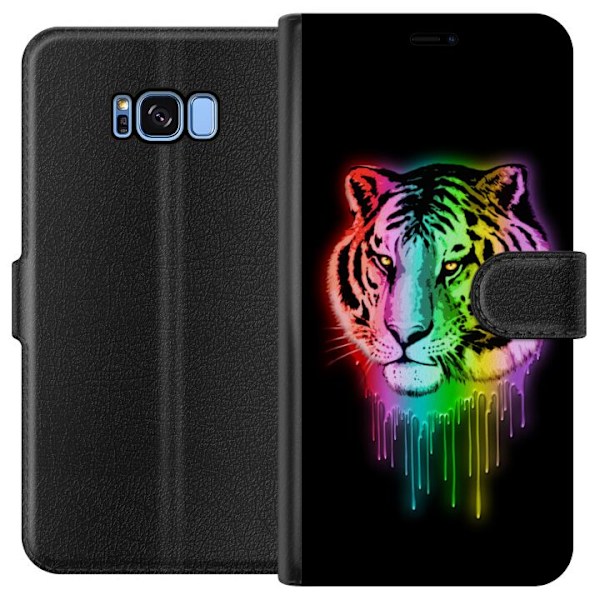 Samsung Galaxy S8 Lompakkokotelo Neon Tiikeri