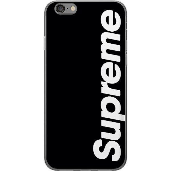 Apple iPhone 6s Gennemsigtig cover Supreme Sort Hvid Streetwear Design Klassisk Modeikon Trend Urban Stil Grafiskt Motiv Populær