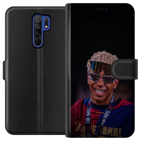 Xiaomi Redmi 9 Lompakkokotelo  Lamine Yamal matkapuhelinkotelo tyylikkäässä urheilumuotoilussa