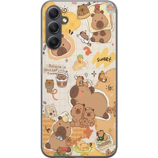 Samsung Galaxy A16 5G Genomskinligt Skal Kawaii capybara mobilskal med gulliga djurmotiv