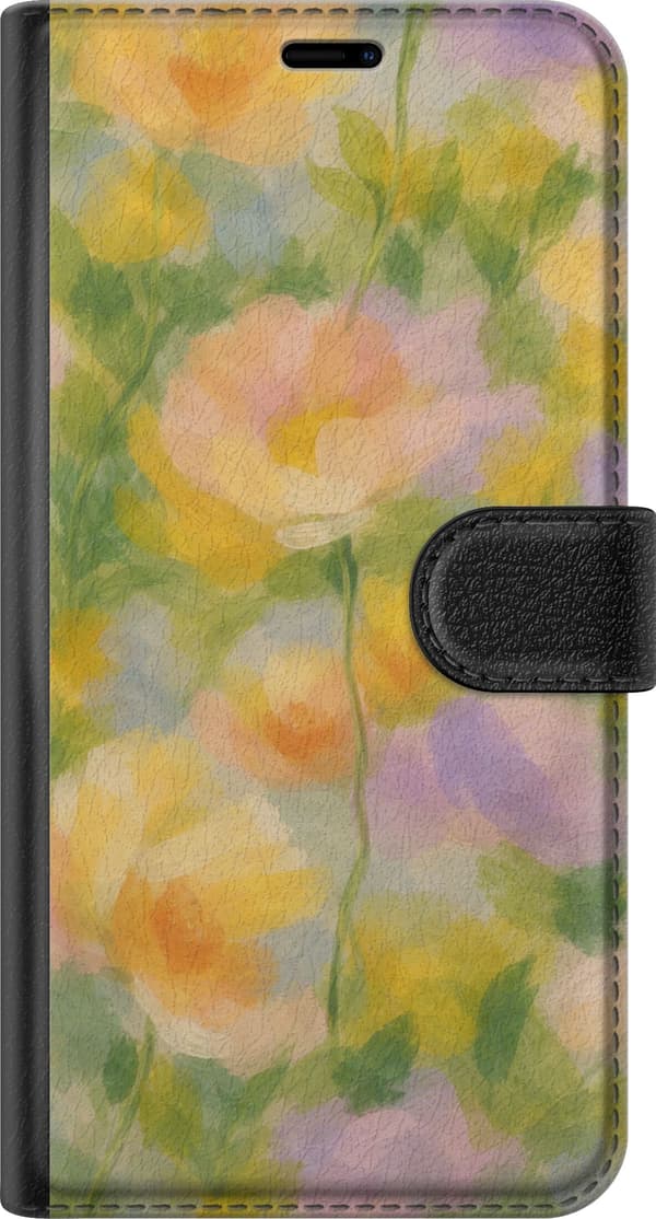 Kompatibel Tegnebogsetui til Apple iPhone 11 Solvarme blomster i håndmalet romantisk stil