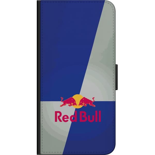 Kompatibel Tegnebogsetui til Sony Xperia 10 Minimalistisk Red Bull-logo med blå og grå baggrund blå