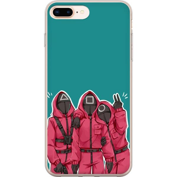 Kompatibelt Mobildeksel til Apple iPhone 8 Plus Squid Game Karaktärer Grafisk Design Seriefigurer Populär