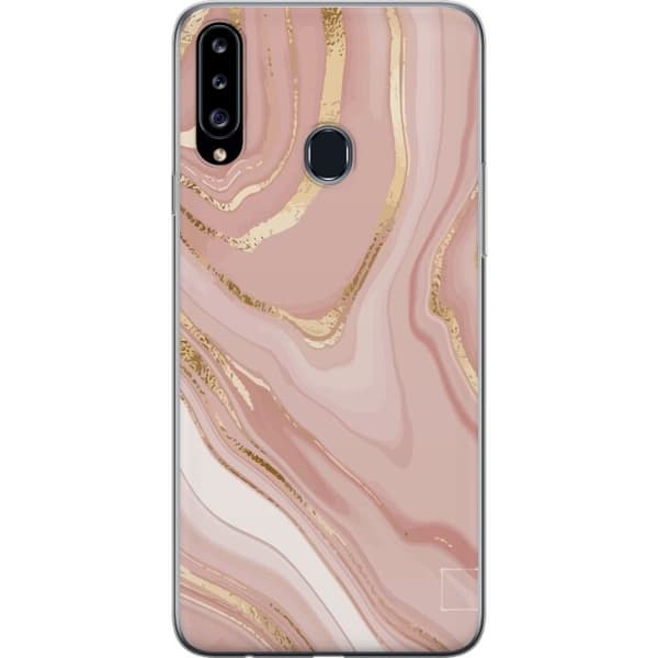Kompatibelt Mobildeksel til Samsung Galaxy A20s Marmor Gull