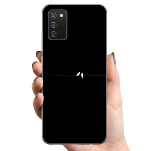 Samsung Galaxy A02s TPU Mobilcover Minimalistiske fugle sort