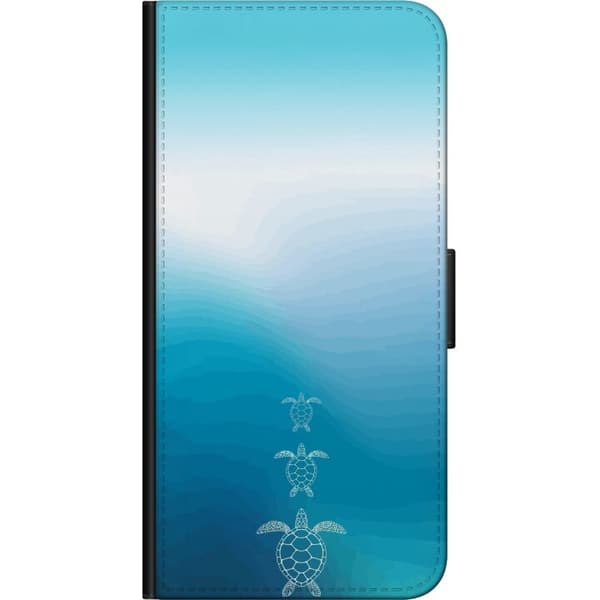 Kompatibel Tegnebogsetui til Samsung Galaxy Note 4 Tre hvide havskildpadder på en blå gradient inspireret af havets dybder blå