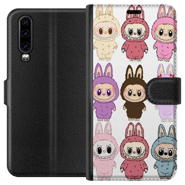 Huawei P30 Lommeboketui Labubu Pink Monster - Popkunst med Kaw