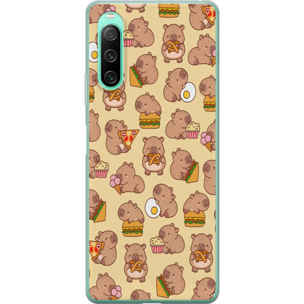 Sony Xperia 10 IV Läpinäkyvä kuori Kawaii capybara puhelinkotelo useilla söpöillä hahmoilla